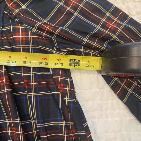 Ganni Plaid Long-Sleeve Cotton Dress - Picture 9 of 13